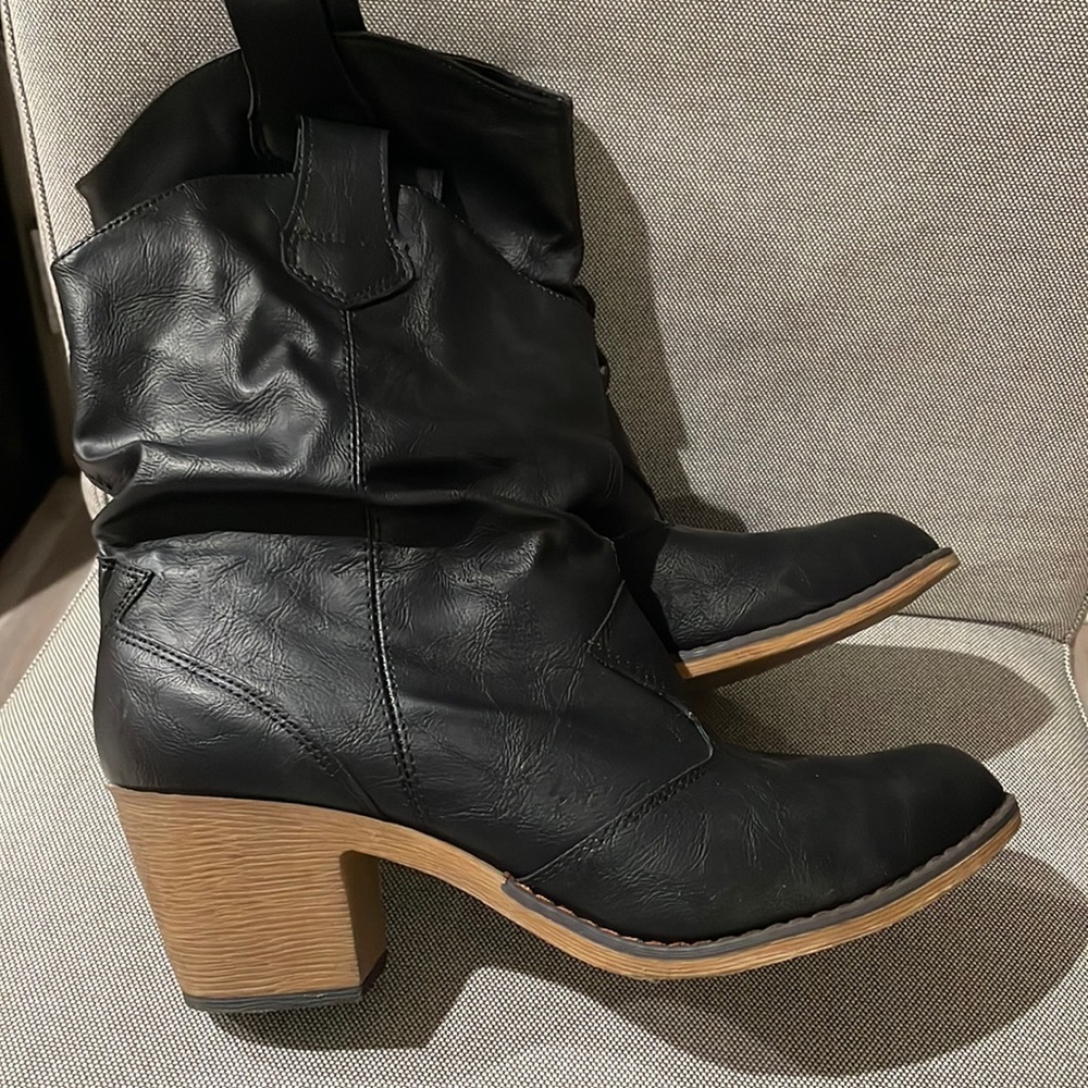 Vegan Leather Western Booties